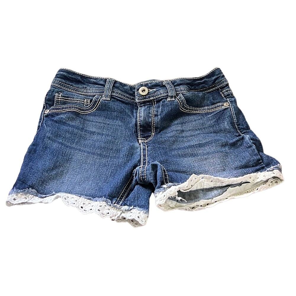 5 for $20 Faded Glory Blue White Crochet Trim Shorts